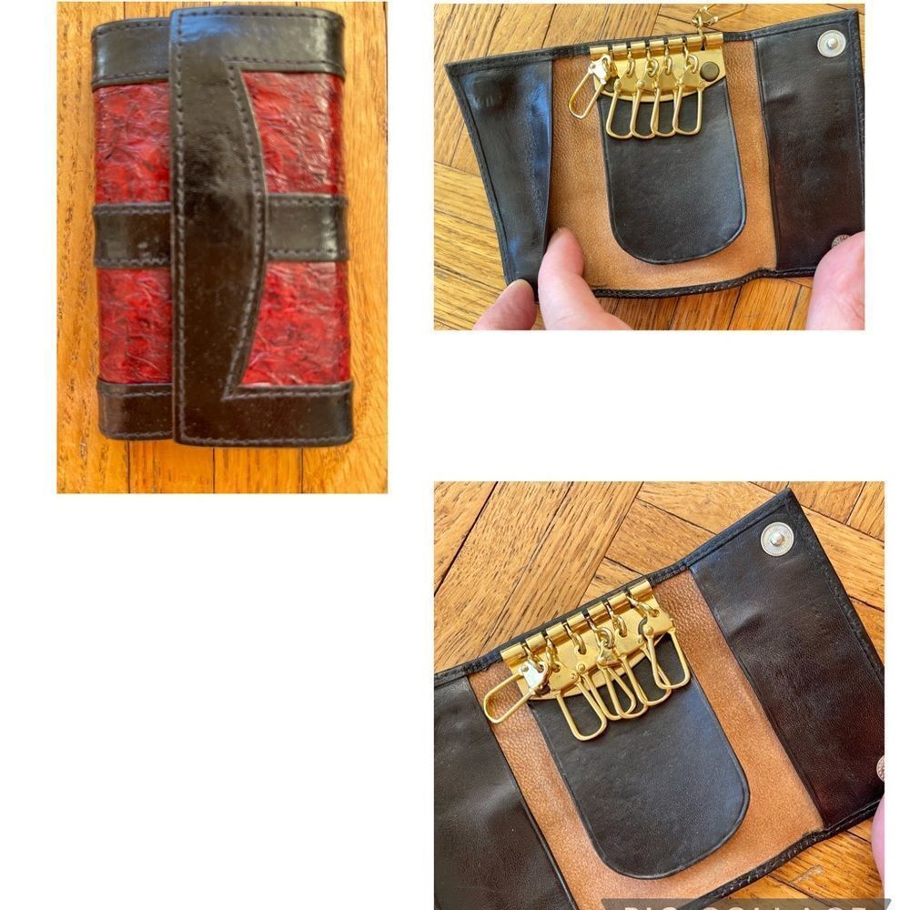 Men’s Fish Leather Key Chains From India NEW - Picture 2 of 8